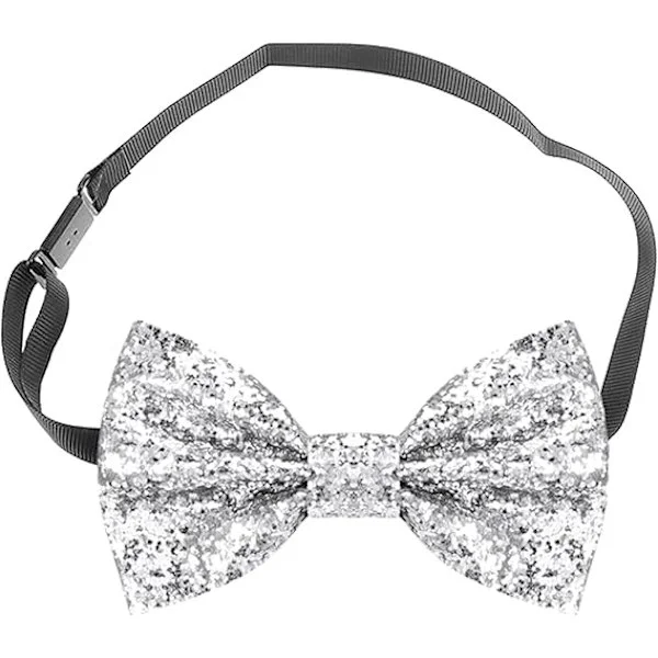 Glitter Bow Ties, Men's Bow Ties, Black/Silver/Gold/Red Bow Tie, Sequin Bow Ties for Boys, Adjustable.