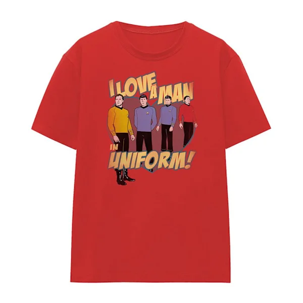 Star Trek Dam/Dam Man in Uniform T-Shirt L Röd