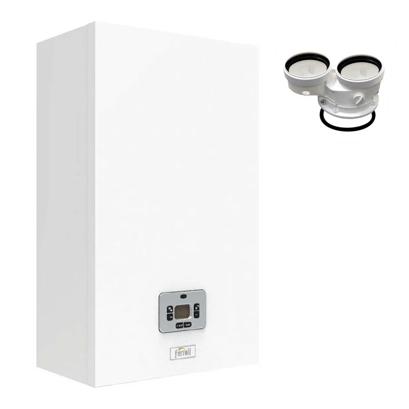 Caldaia Ferroli Theta 24 C a condensazione 20 kW camera stagna metano/gpl con kit scarico fumi sdoppiato