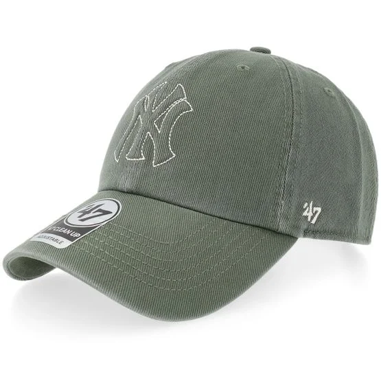 47 Brand - MLB Groen unconstructed Cap - New York Yankees Clean Up New York Yankees Moss Dad Cap @ Hatstore