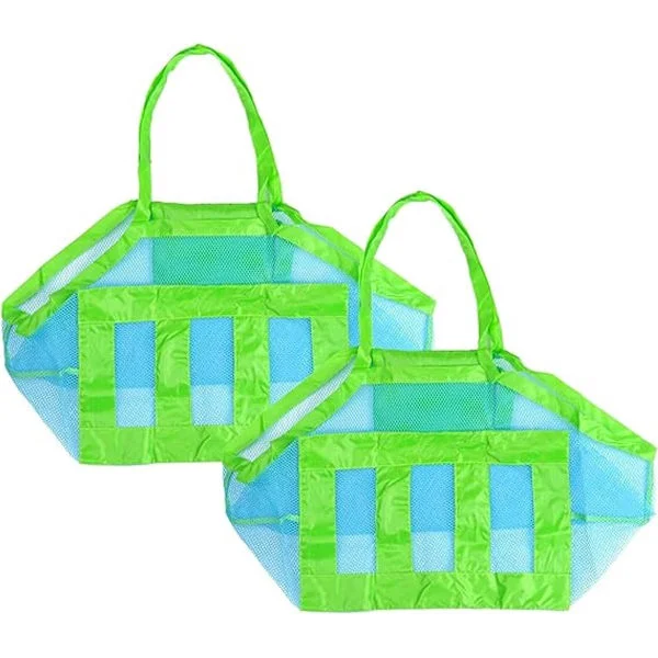 stykker - strandveske - 45*45*30 cm - netting strandveske - lett strandveske - sammenleggbar oppbevaringsveske
