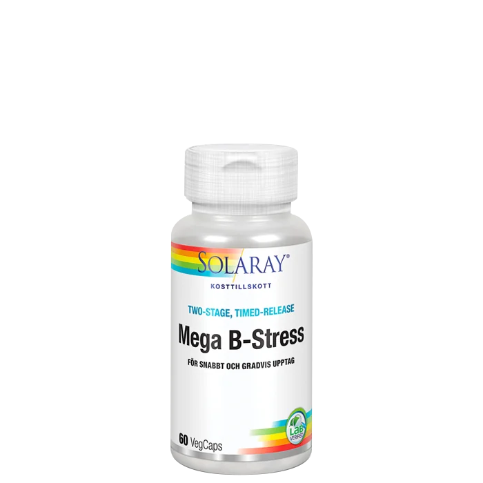 Solaray Mega B-Stress B-vitamin 60 kapslar