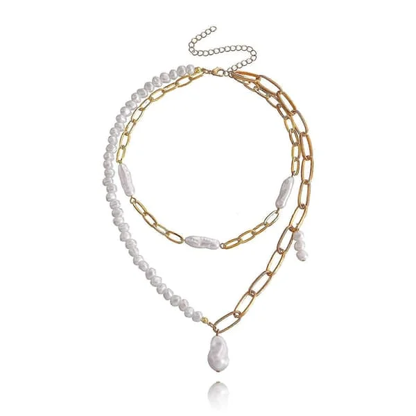 Boho Gemenskaps Pärlhalsband Vintage Pärlhalsband Choker Halsband Smycken för Kvinnor Flickor