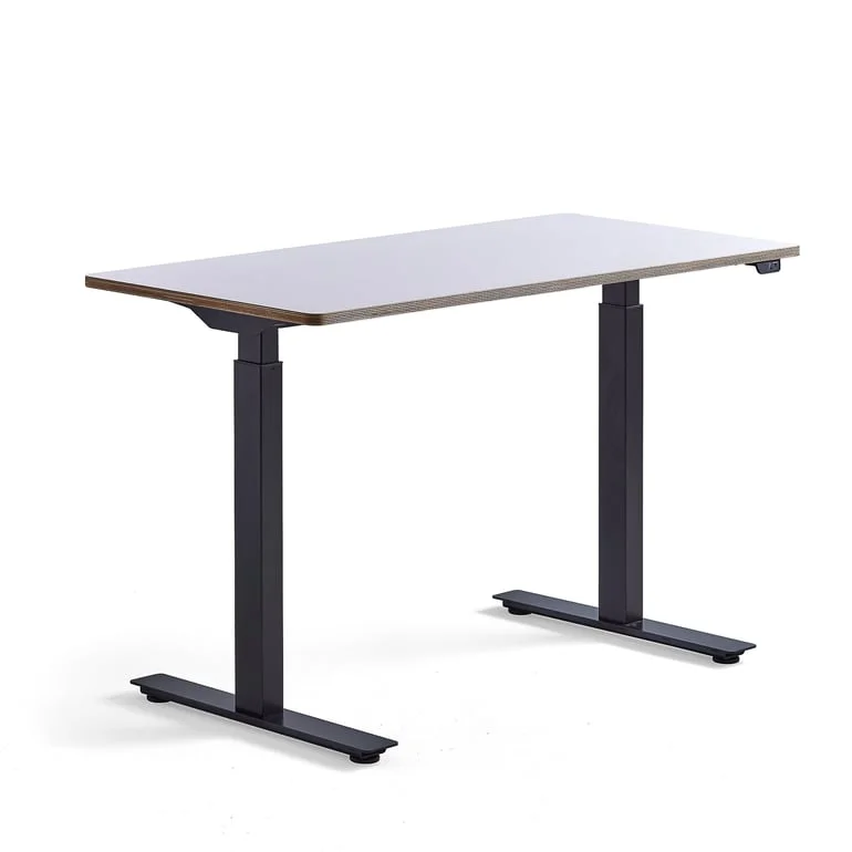 Standing desk NOVUS, 1200x600 mm, black frame, white table top