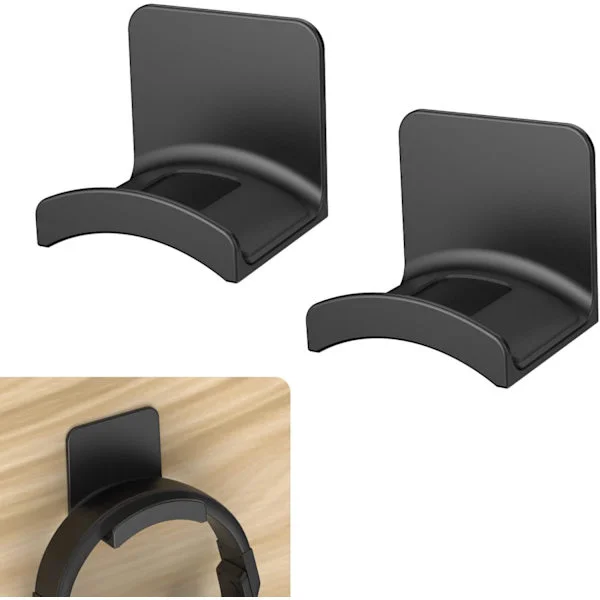 Headphone Mount Hanger Holder - 2-pack Strong Self-Adhesive Headset Hook Stand for Gaming Headphones, Headset Mount for Home/Office/Game Room