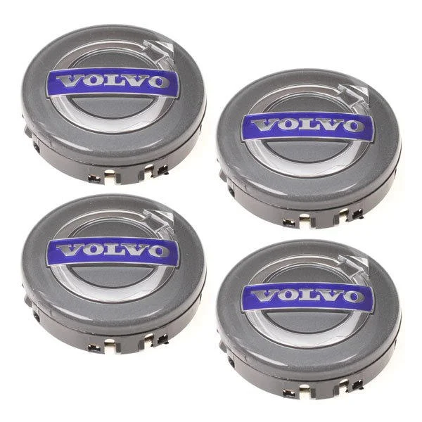 Volvo 02- 64MM 4-pack Navkapslar Volvo Silver en storlek