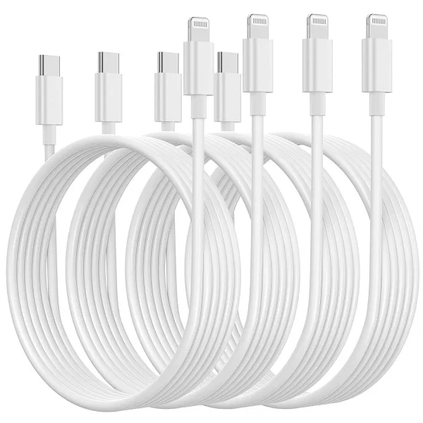 FÖR iPhone-laddare USB-C - Kabel / Sladd - 20W - Snabbladdare 4-pack 1.8m