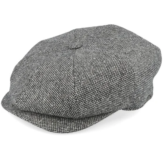 Wigéns - Grijs flatcap Cap - Retro Cap Grey Melange Newsboy Flat Cap @ Hatstore