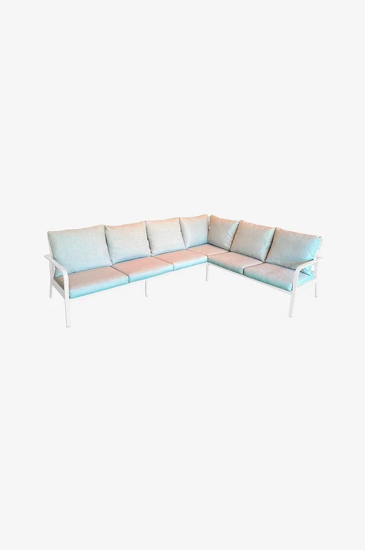 Hillerstorp - Sofa Hånger Corner Hvit ramme Puter grå-beige - Hvit - Loungesofaer - Fra Homeroom