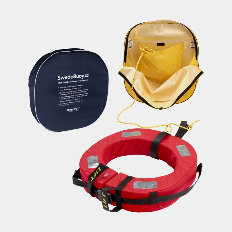Rettungsring Baltic SwedeBuoy 135N, marine + 38 Meter Schwimmleine + Hülle - Boot
