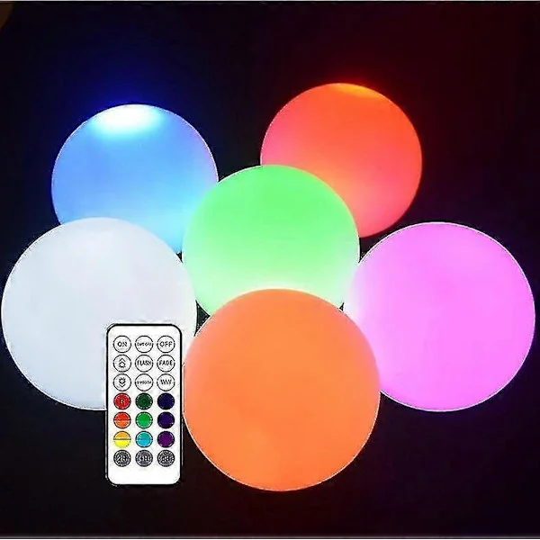 Flytende Bassenglys Ball, Led Lys Ball Fjernkontroll, Led Lys Svømmebasseng Gave, Nattlys Ball Lampe Glødende Baller