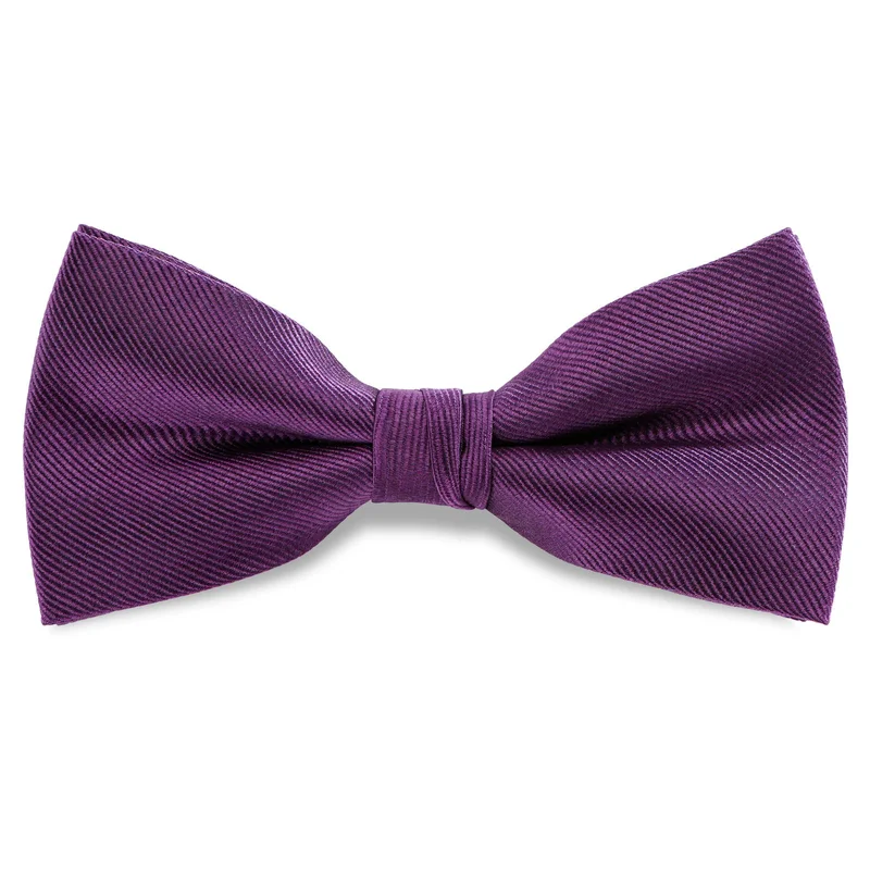 Purple Pre-Tied Silk-Twill Bow Tie for Men - Pre-tied bow ties