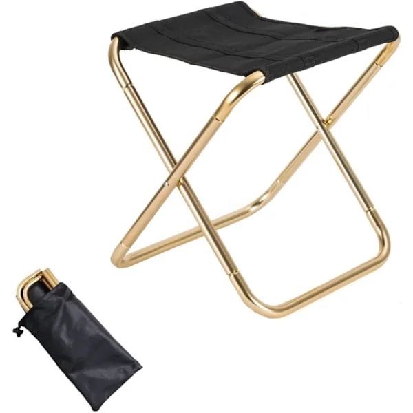 Camping krakk, bærbar sammenleggbar krakk stol, fiskekrakk, bærbar liten sammenleggbar krakk, med oppbevaringspose, kompatibel for fiske, camping, 