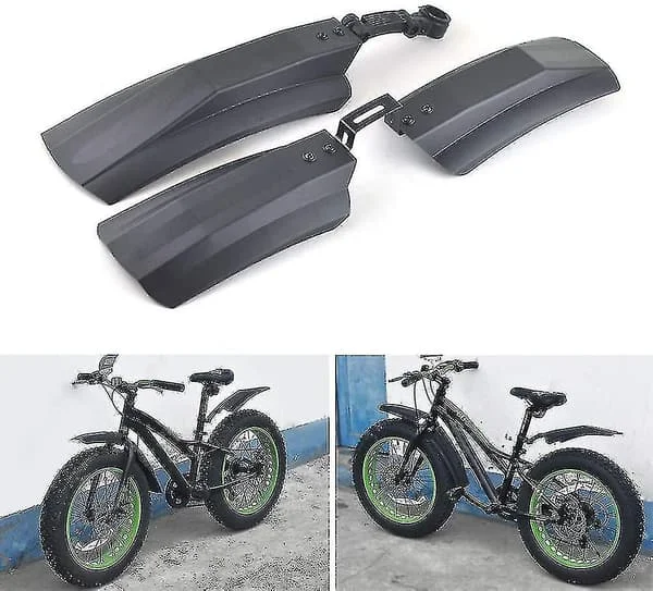 Sykkel Skjermer, 26 Tommers Plast Sykkel Foran & Bak Skjermer Holdbare Dekk Skjermer For Fat Tire Terrengsykkel