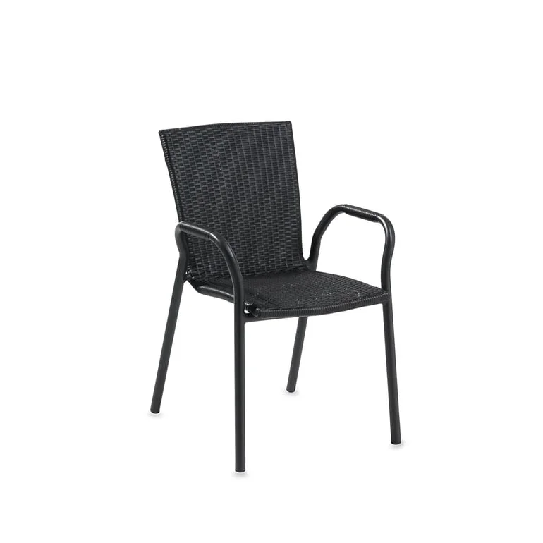 Modern stapelbar karmstol - 430x390x560mm - Svart