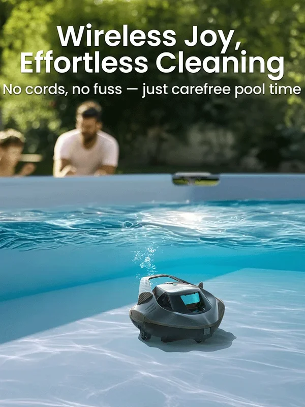 AliExpress - Robot nettoyeur de piscine sans fil avec indicateur LED, autonomie de 100 minutes, stationnement automatique, pour piscines plates, 