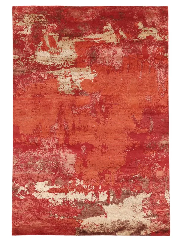 Hand Knotted Contemporary Designs Rug 168X246 Wool Dark Red/Red