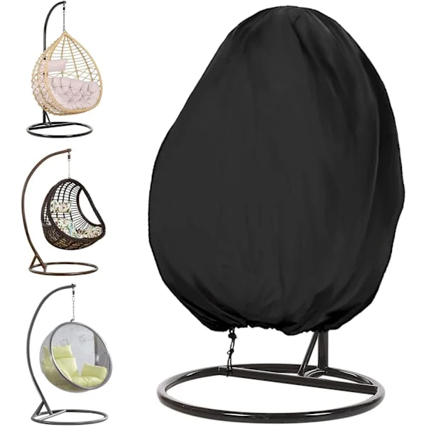 Garden Hanging Chair Cover, Waterproof Hanging Chair Cover Protective Cover Wind Resistance Anti-UV Dustproof for Egg Chair Outdoor Furniture