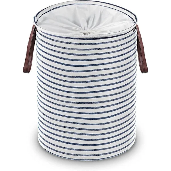 Tvättkorg Hopfällbar Tvättkorg med Lock [48cm], Stor Fristående Tvättkorg med Förlängda Handtag, Vattentätt Tyg Canvas för Smutsig Tvätt