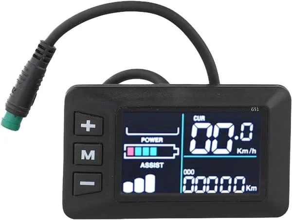 Elektrisk cykel LCD-skærm til 24V 36V 48V E-cykelkomponenter med 5-bens vandtæt stikkabel kompatibel nr. 2 controller ABS-hus
