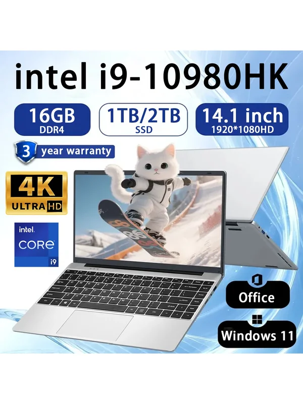 AliExpress - NEUER Intel Core i9 10980HK Laptop 14,1 Zoll 16GB RAM 2TB SSD Tragbarer Gaming-Laptop Windows 11 Pro Office PC Notebook-Computer