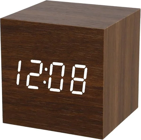 Digital Vekkerklokke Nattbord, Digital Vekkerklokke Tre Vekkerklokke Mini Kube Stille Tre Digitale Vekkerklokker for Soverom -Qin