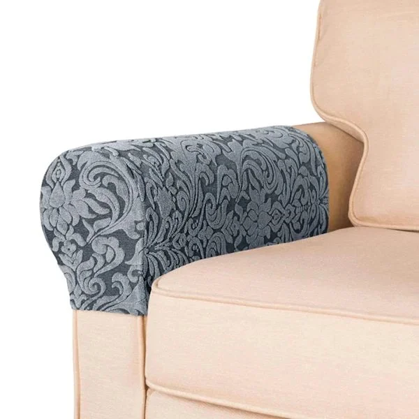 Armstödsskydd, Set med 2 Stretchiga Armstödsskydd för Soffa och Fåtölj, Möbelskydd, Halkfria Armskydd för Soffa och Fåtölj, Spandex Polyester Överdrag