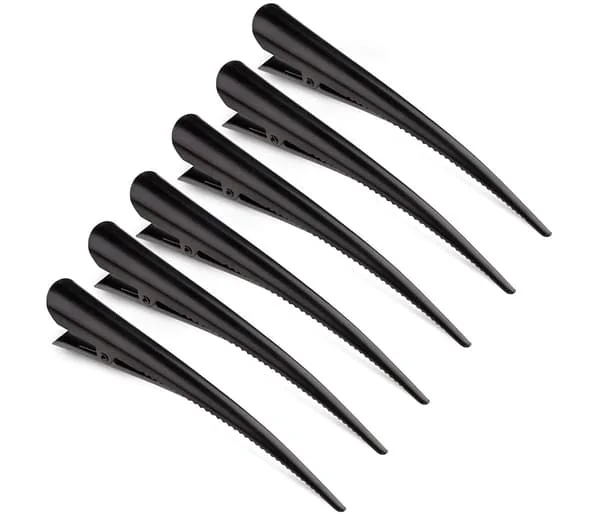 20 Pieces Toothed Duckbill Hair Clips - Non-slip Hair Clips - Metal Alligator Clips for Hair Styling - Partition Clip Duckbill Hair Clips (Black)