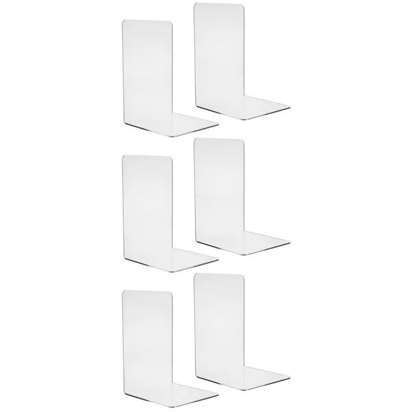 Plexiglass Bokstøtte - 6 stk Transparent