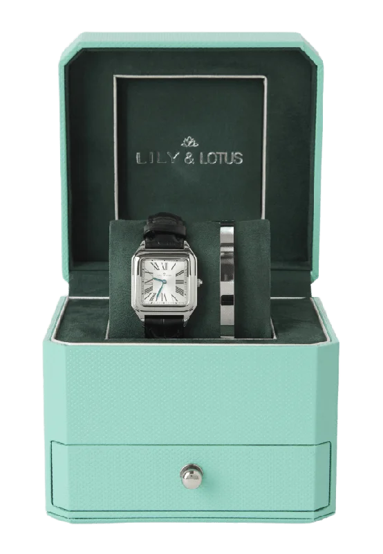 Lily & Lotus Klocka med läderarmband CM-220907 Klockor Dam Svart ONESIZE