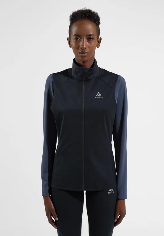 Odlo Veste sans manches de running Zeroweight Warm pour femme, L, noir