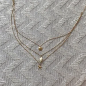 Guldigt halsband med snäckor och sjöstjärna