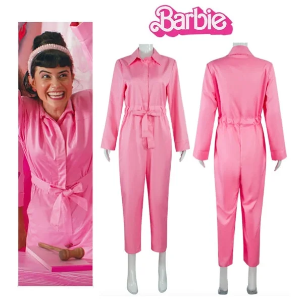 Barbie - Kostyme - Kjole - Jumpsuit - Cosplay Halloween - Lys Rosa