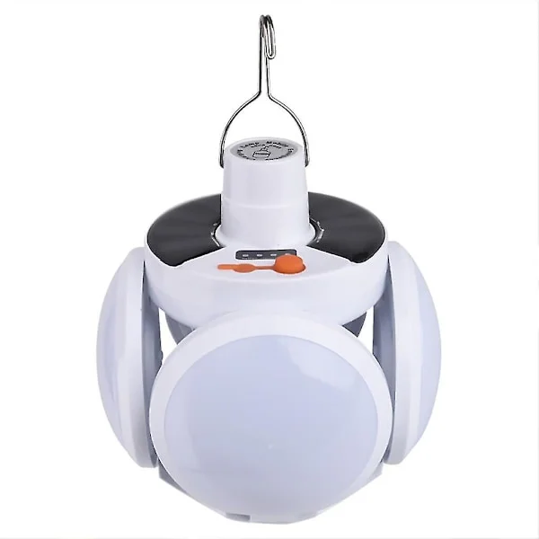 E27 Solcellelys Deformerbart Garasjelys Foldbar Pære LED Lys Fotball UFO Lampe