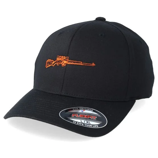 Hunter - Svart flexfit Keps - The Rifle Black Stretch Fit @ Hatstore