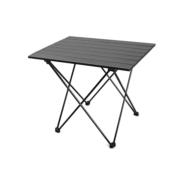 Utendørs Camping Bærbart Sammenleggbart Bord Aluminium Legering Camping BBQ Gatebod Sidebord Svart M