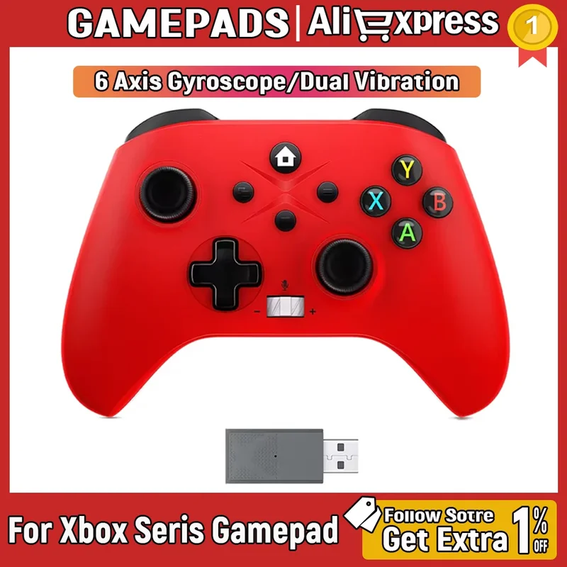 AliExpress - Pour Xbox One, Xbox Seris S, Xbox Series X Pc Console de manette de jeu sans fil double Vibra avec contrôleur de jeu Gyroscope Turbo à 