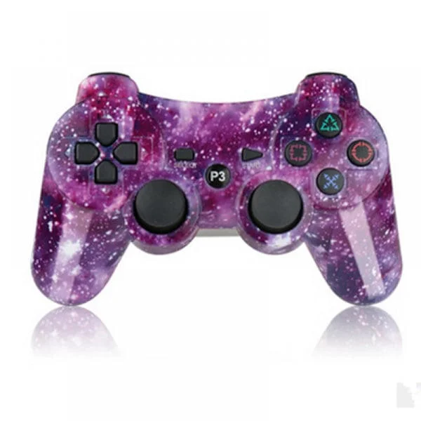 Trådløs fjernbetjening Joystick Game Controller Kompatibel Dual Vibration Game Joystick Controller til PS3 (Lilla Stjernehimmel, 2021, Ny)
