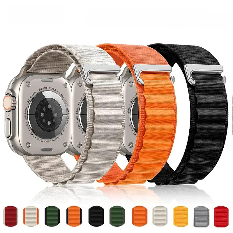 AliExpress - Alpine Loop Strap für Apple Watch Band Ultra 2 3 49 mm 46 mm 44 mm 40 mm 45 mm 41 mm 42 mm 38 mm Nylonarmband für iWatch 11 10 9 8 SE3