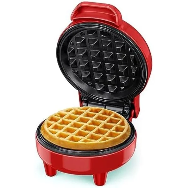 Mini Vaffeljern, Vaffeljern, Klarlys, Non-Stick Belægning, Køligt Greb, Kompakt Størrelse