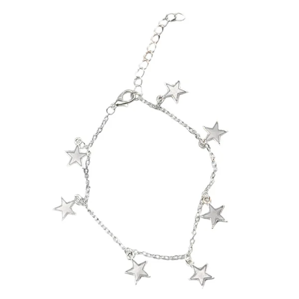 Star Tofs Anklet Silver Chain Ankel Armband Mode Kvinnliga Barfota Smycken