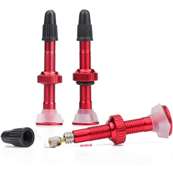 2 stk slangerør for tubeless dekk, MTB sykkel, aluminium, ventil