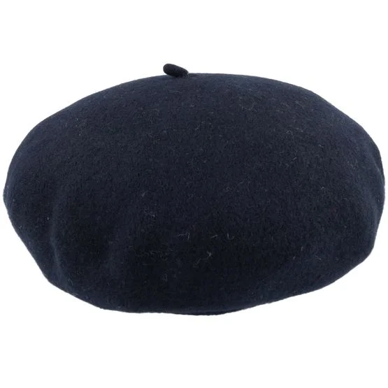 Seeberger - Noir beret Chapeau - Boiled Wool Black Beret @ Hatstore