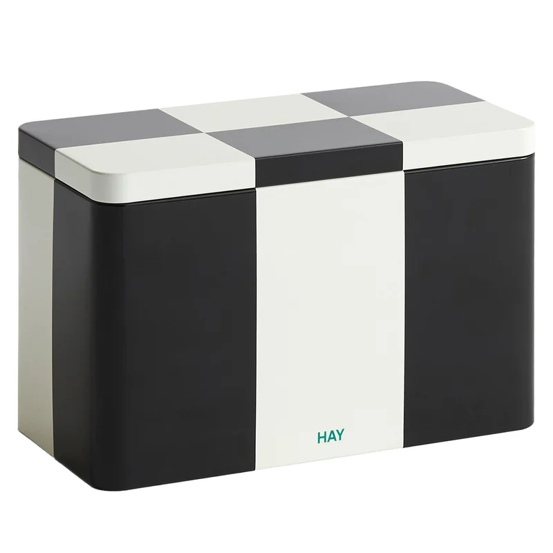 Hay Tinn oppbevaringsboks medium, black/off-white' - 'Off white/black