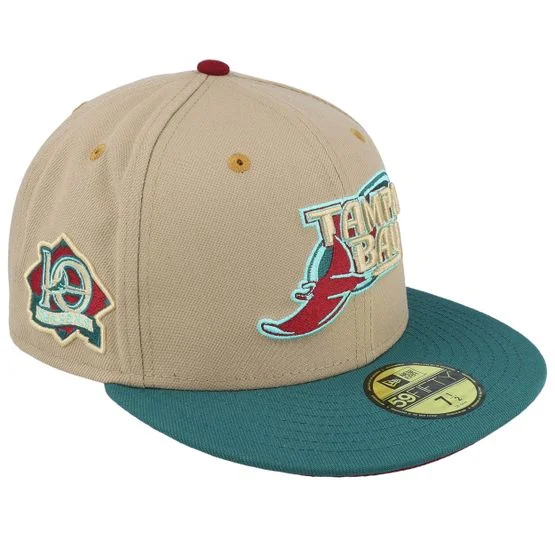 New Era - Tampa Bay Rays Tropical Touch 59FIFTY Tamrayco Camel Fitted Fitted Beige Cap - MLB @ Hatstore
