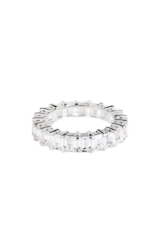 Eternity Emerald Ring Silver 17