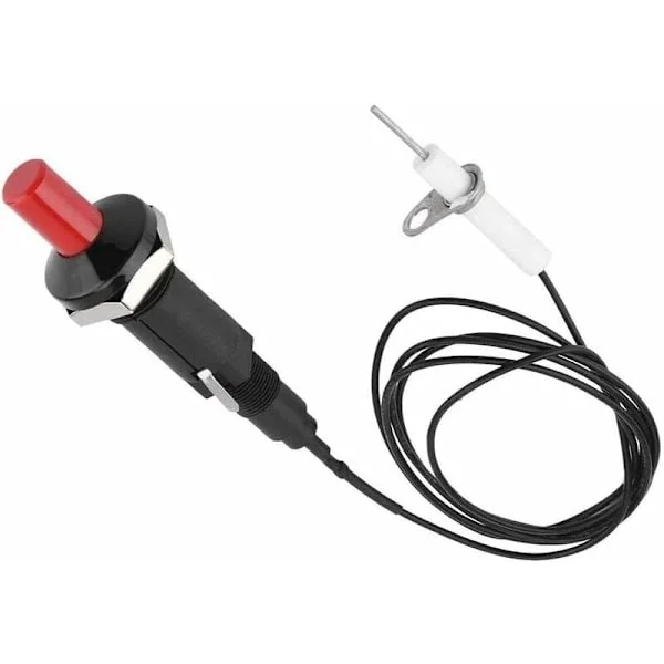 Piezo tenner, trykknapptenner, profesjonell PP-plast piezo gnisttenner med 1m kabel for peis