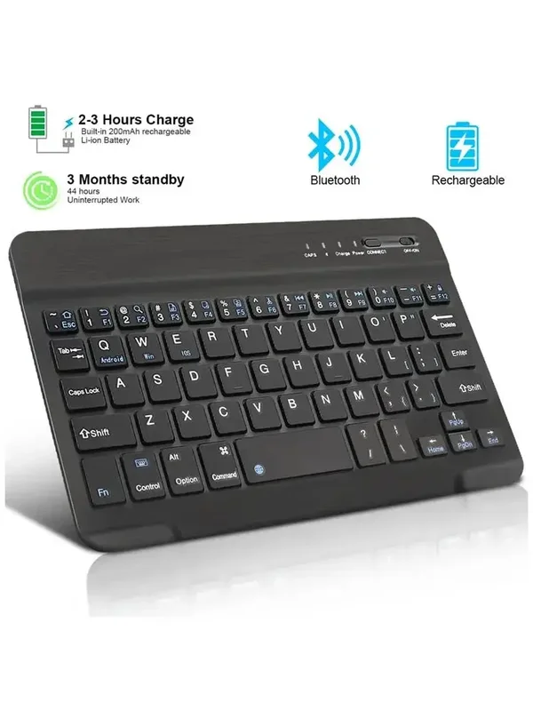 AliExpress - Bluetooth 5.1-Tastatur, kabellose Mini-Tastatur, 200 mAh, wiederaufladbare Tastatur, Gaming-Tastatur für Laptop, Tablet, Android, iOS, 