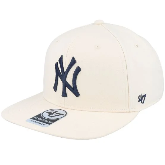 47 Brand - MLB White snapback Caps - NY Yankees No Shot Natural Snapback @ Hatstore
