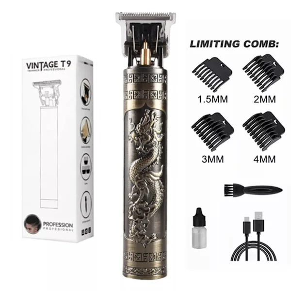 LCD-skärm T9 Electric Hairber 0mm Rakapparat Hårtrimmer Hushållsapparater Rese Frisör Rakmaskiner Rakmaskin för män Trimmer Man